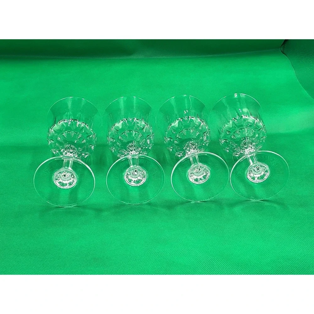 Vintage 1930s Crystal Wine Glass Set‎ of 4 - Perfect Condition